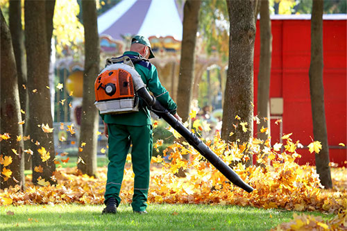 man cleaning yard in Orlando, FL